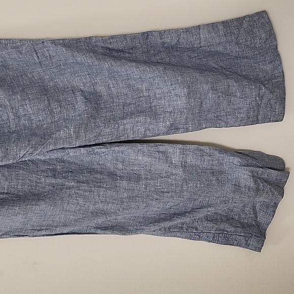 NWT Athleta Cabo 100%  Linen Wide Leg Pants Womens Sz 4 Blue Boho Zipper Pocket - Picture 14 of 16
